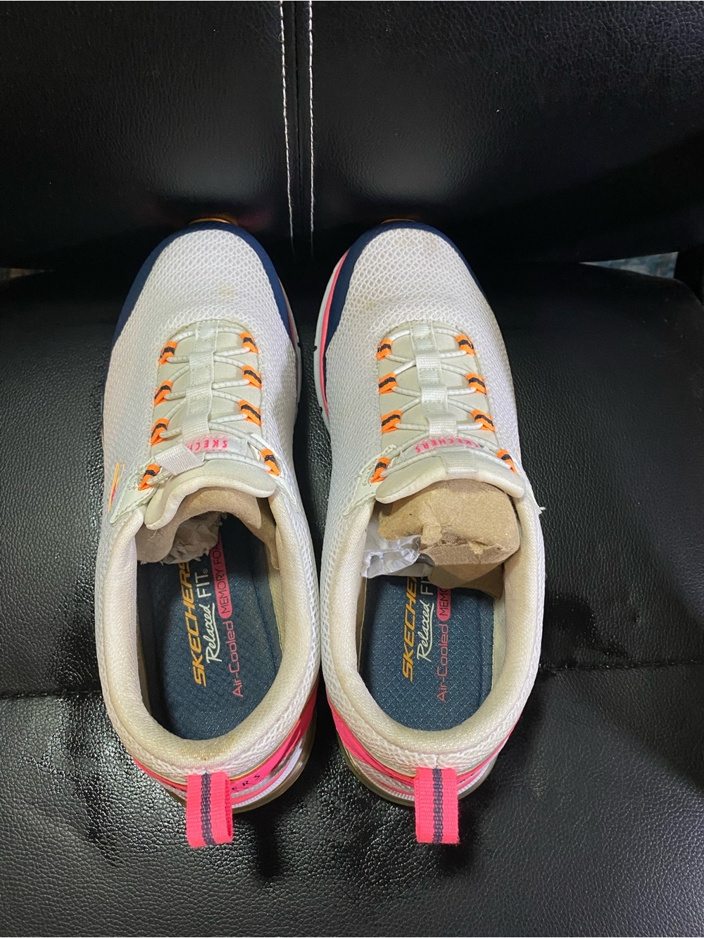 Skechers Skech-Air White Slip-On Sneakers with Navy & Pink Size 8 - Picture 7 of 9